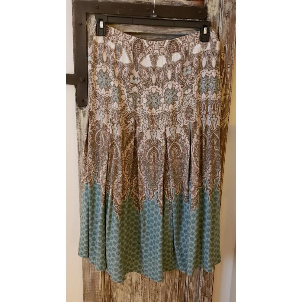 Reba Boho Woman's Size L Lined Midi Peasant Skirt